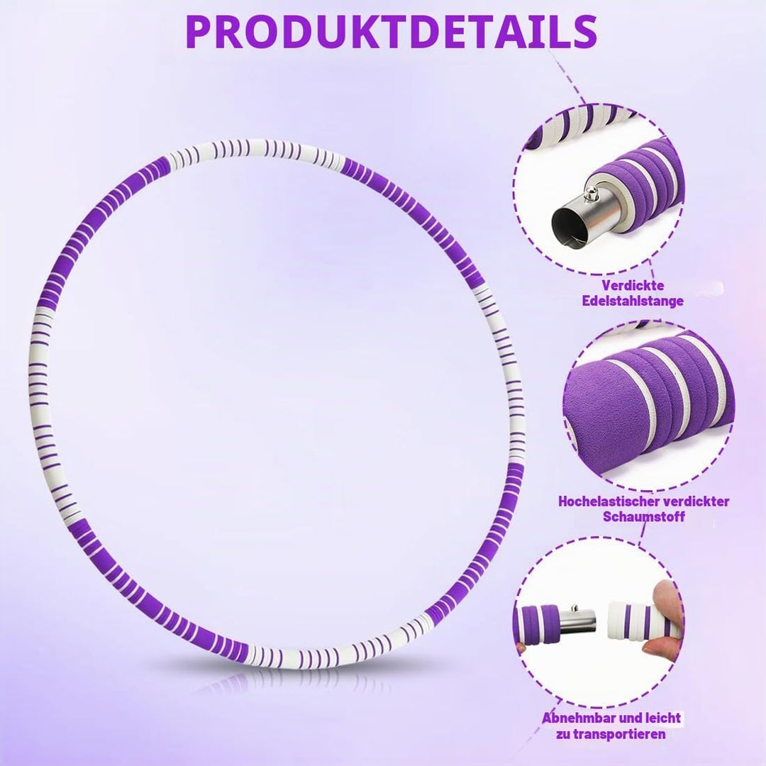 Hula Hoop Reifen Erwachsene, 1,1Kg Hullahub Reifen zum Abnehmen, 93 cm Durchmesser, 8 Segmente Abneh