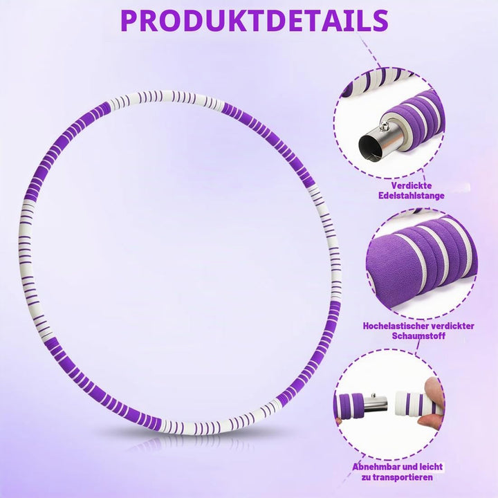 Hula Hoop Reifen Erwachsene, 1,1Kg Hullahub Reifen zum Abnehmen, 93 cm Durchmesser, 8 Segmente Abneh