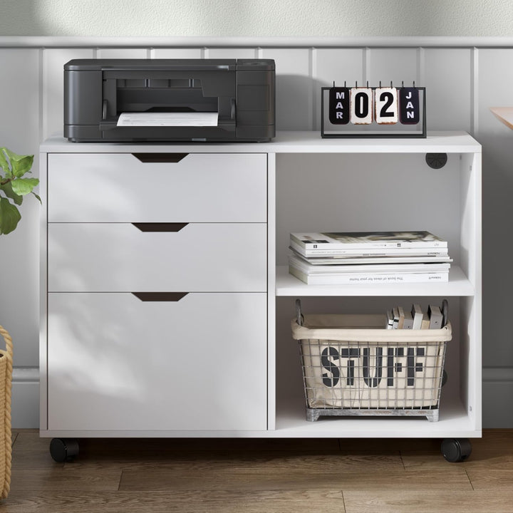 sogesfurniture Aktenschrank, Büroschrank, Aufbewahrungsschrank auf Rollen, Beistellschrank mit 2 off