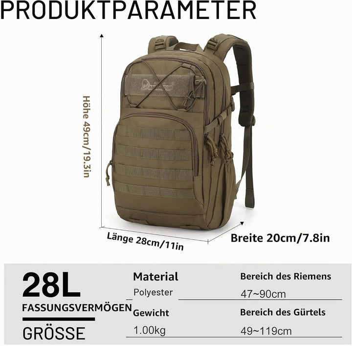 Mardingtop 28L/40L Militär Rucksack Wanderrucksäcke Trekkingrucksack Tactical Molle Rucksack für Cam