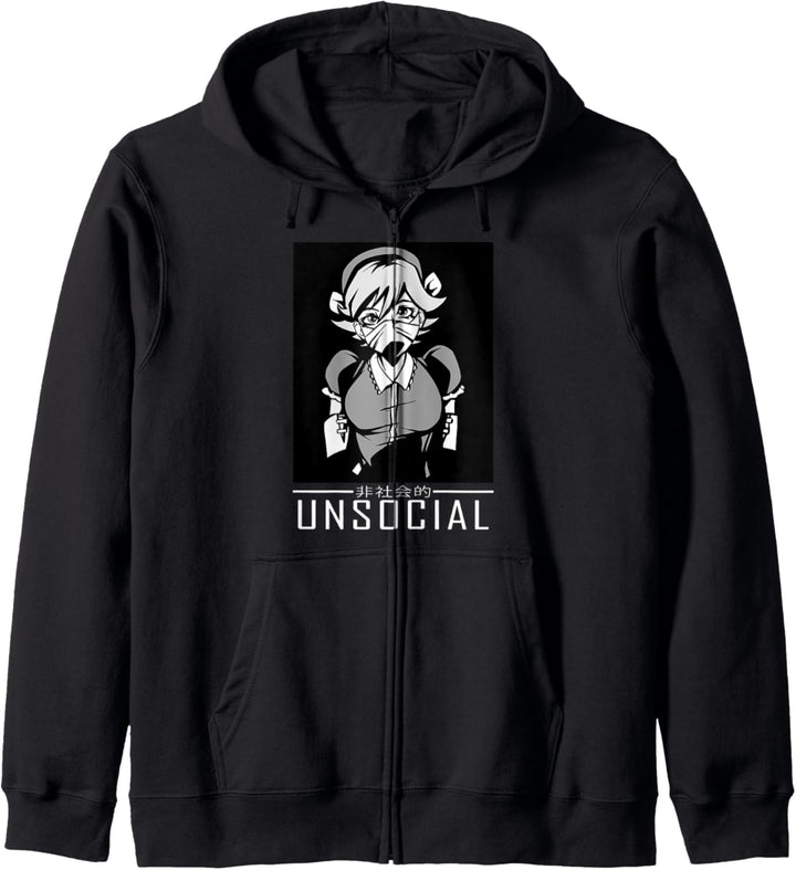 Japanische Vaporwave traurige Anime Mädchen Ästhetik Kapuzenjacke