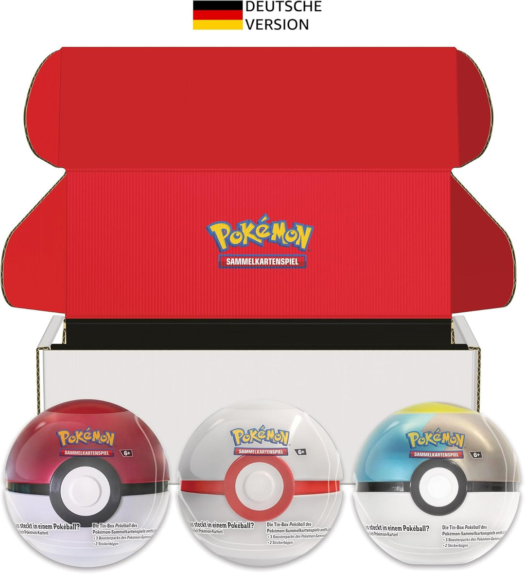 Pokémon-Sammelkartenspiel: Pokéball Tin-Box-Bundle – Pokéball, Premierball & Mondball (9 Boosterpack