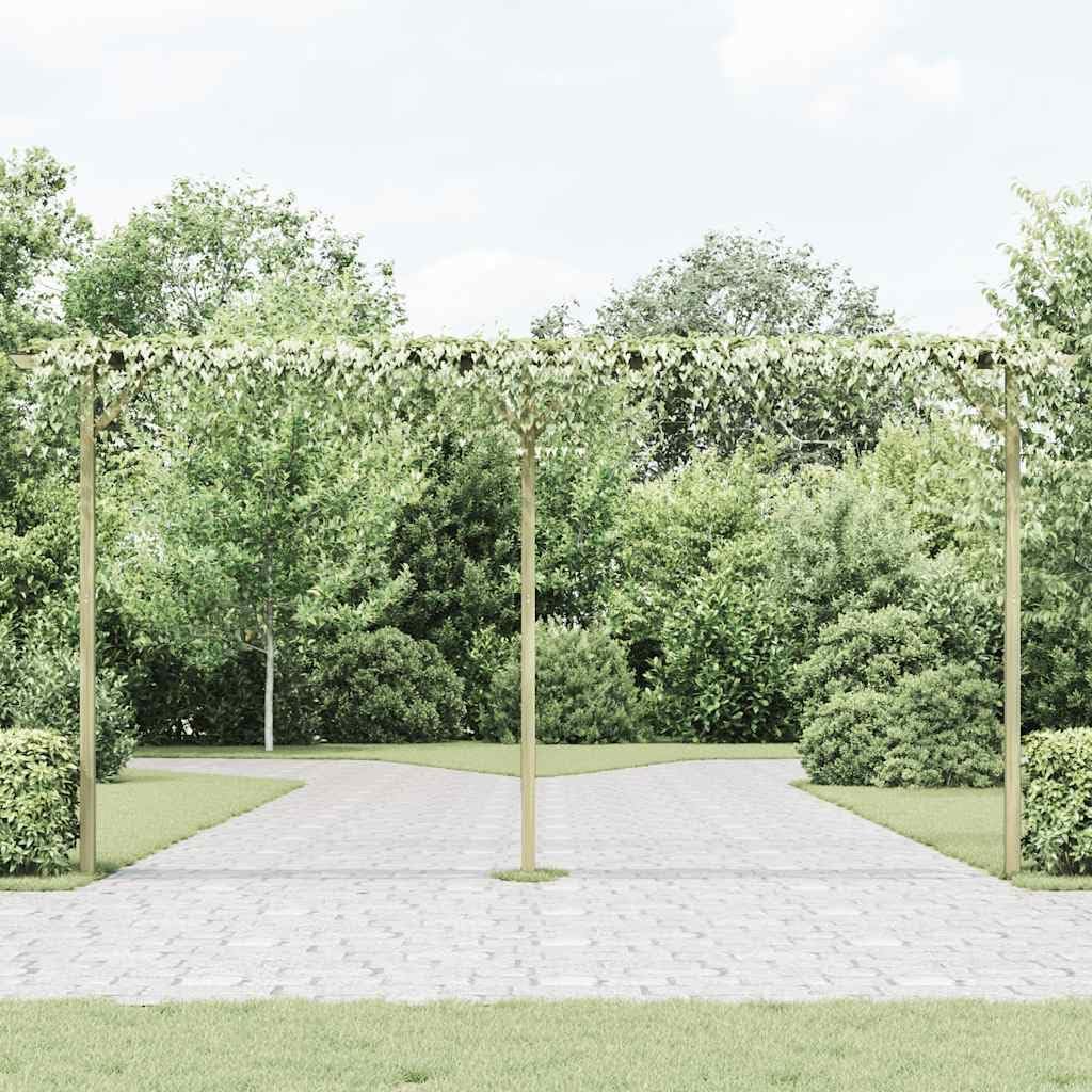 vidaXL Kiefernholz Imprägniert Pergola Rosenbogen Rankhilfe Holzbogen Spalier 400 x 40 x 205 cm, 400