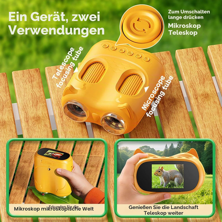 2 in 1 Mikroskop und Teleskop, Mikroskop für Kinder, tragbares Taschen Mikroskope, 1000 x Handmikros