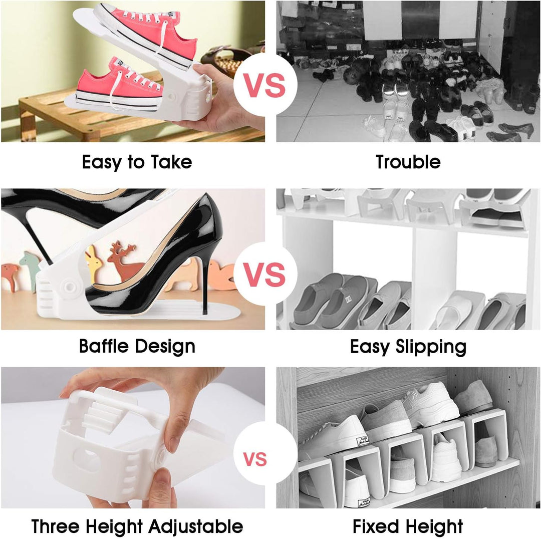 Schuhorganizer Platzsparend, 20 Stück Verstellbare Schuhstapler Platzsparend Schuh Organizer für Sch