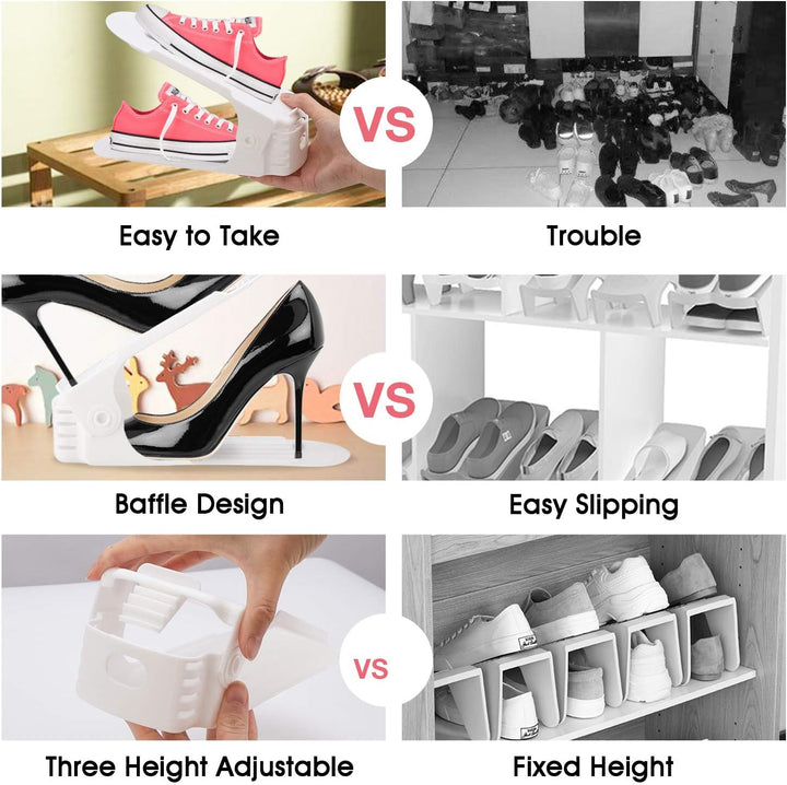 Schuhorganizer Platzsparend, 20 Stück Verstellbare Schuhstapler Platzsparend Schuh Organizer für Sch