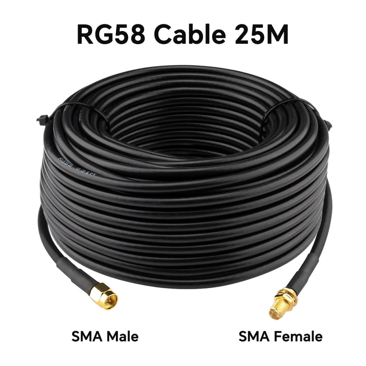 Boobrie SMA-Kabel, Stecker auf Buchse, 25 m, RG58, 50 Ohm, für WLAN-Antenne, 3G 4G LTE-Router, kabel