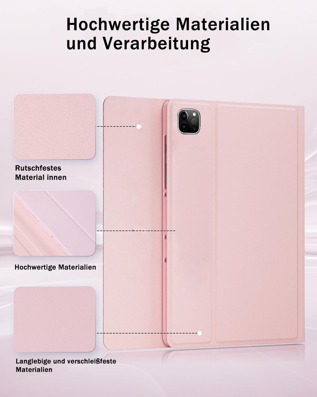 für iPad Pro 11 Zoll (4, 3, 2, 1 Generation-2022/2021/2020/2018) Hülle mit kabellose Bluetooth Deuts