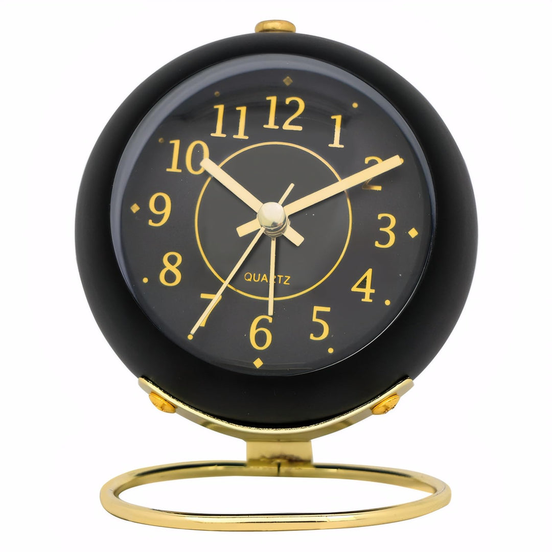 Lancoon Quarzwecker Non Ticking Leise Einfacher Metall Analogwecker Mit Nachtlicht Batteriebetrieben