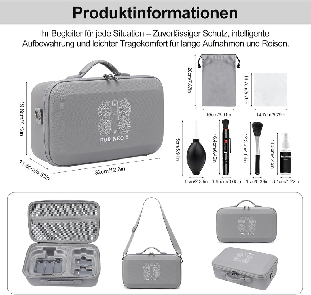 Tasche für DJI NEO 2, Harte Tasche für DJI Neo 2 Fly More Combo, Tragetasche für Neo 2 Fly More Comb