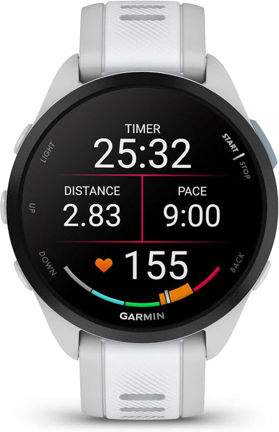 GARMIN Forerunner 165, leichte GPS Smartwatch zum Laufen, mit AMOLED Touchscreen, Trainingsempfehlun