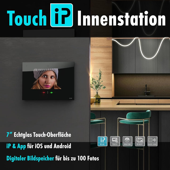 m-e iP Video-Türsprechanlage RFID anthrazit/schwarz | Aluminium Aussenstation für 1-Familienhaus | 7