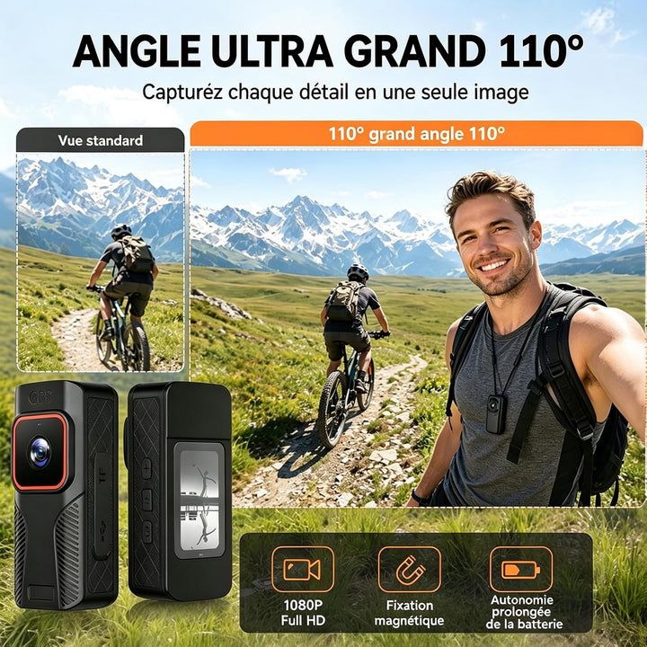 4K Action-Kamera, mit magnetischer Halterung, 1,5-Zoll-Bildschirm, POV-Vlog-Kamera, für Radfahren un