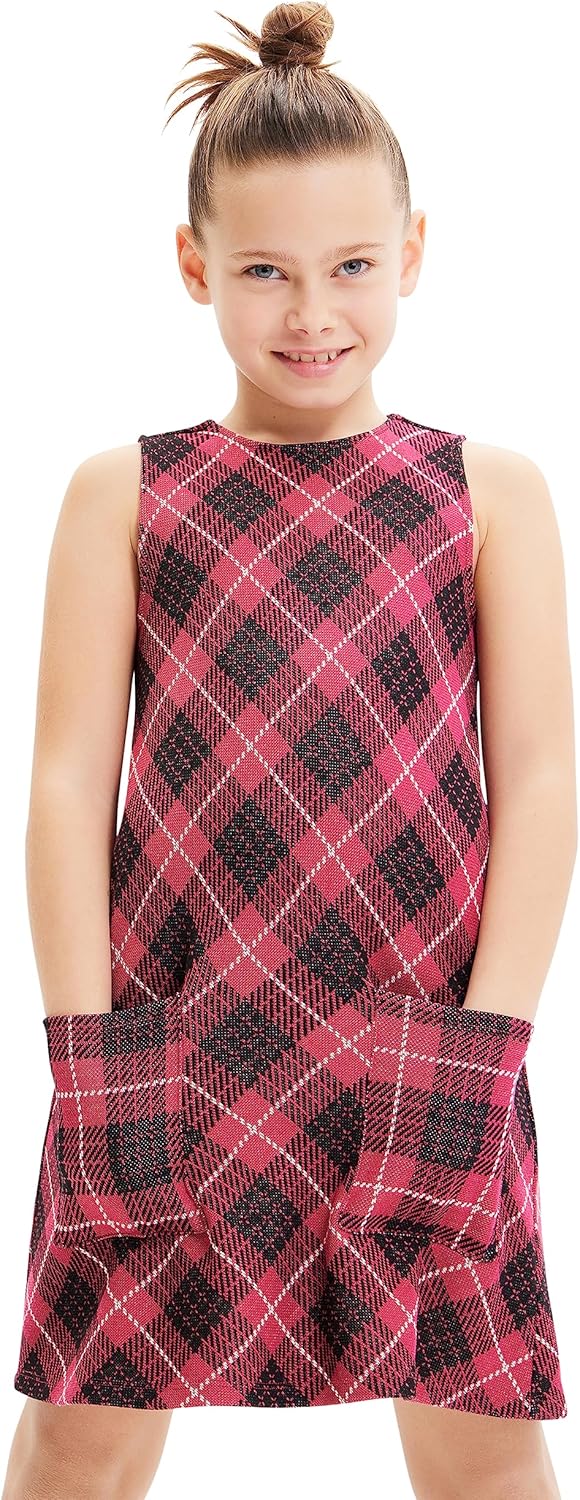 Desigual Mädchen Vest_Carmela Casual Dress 8 Jahre Rot, 8 Jahre Rot