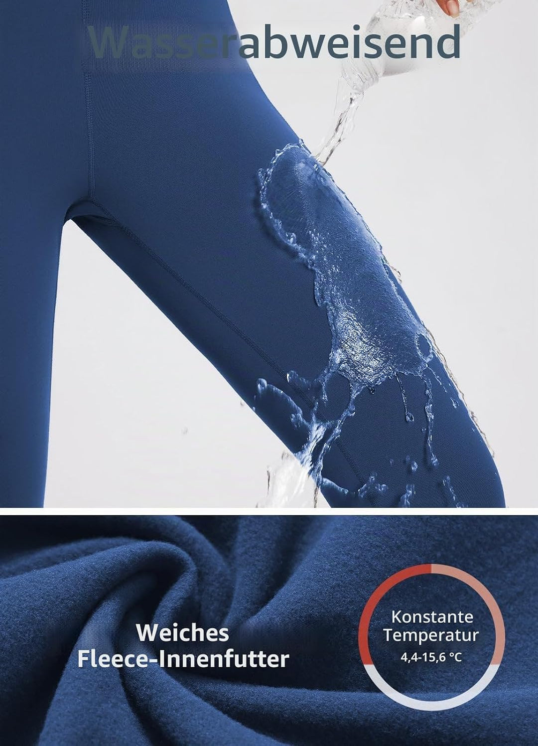 baleaf Damen Fleece gefütterte Leggings Wasserabweisend Hohe Taille Wanderleggings Thermo Leggings F