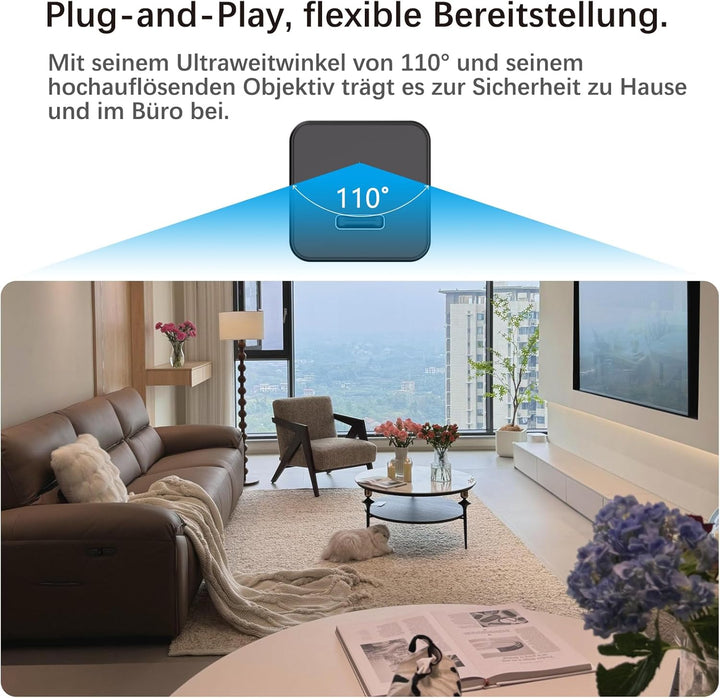 HD 1080P überwachungskamera,USB Mini Kamera,mit kontinuierlicher Aufnahme-/Bewegungserkennungsfunkti