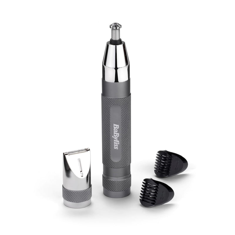 BaByliss Super-X Metal Nasen-, Ohren- & Augenbrauentrimmer, 3-in-1 Detailtrimmer, Nasenhaartrimmer,