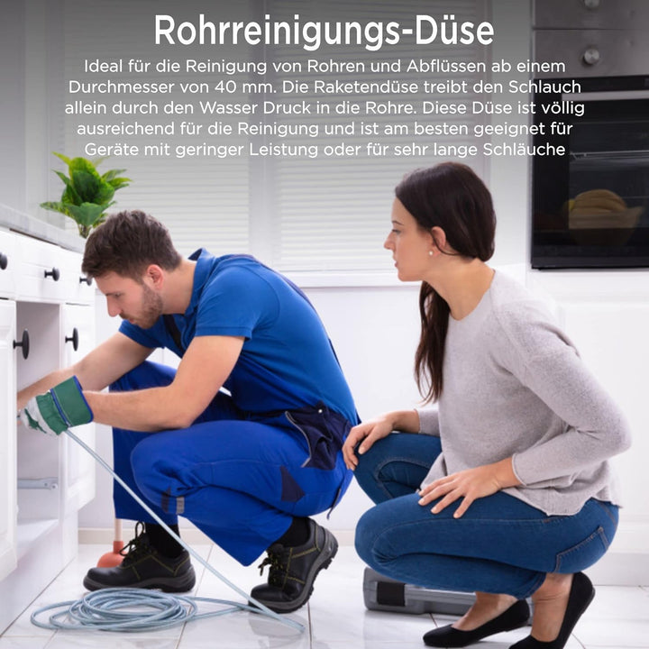 SET Rohrreinigungsdüse 2 Stück 1/8" starr rotierend für Rohrreinigungsschlauch für Kärcher WAP Alto