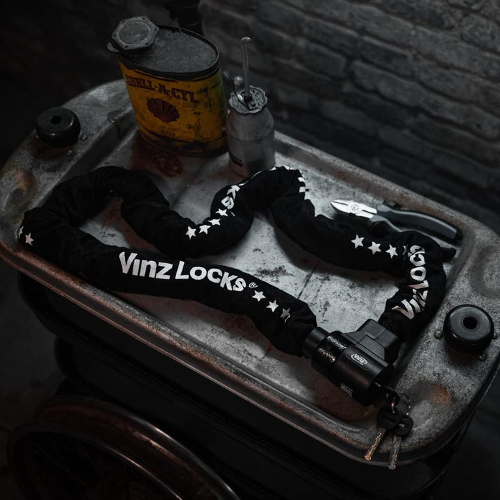 VINZ Janga ART 4 Kettenschloss | Motorradschloss Rollerschloss | Panzerschloss 120-200 cm (200 cm),