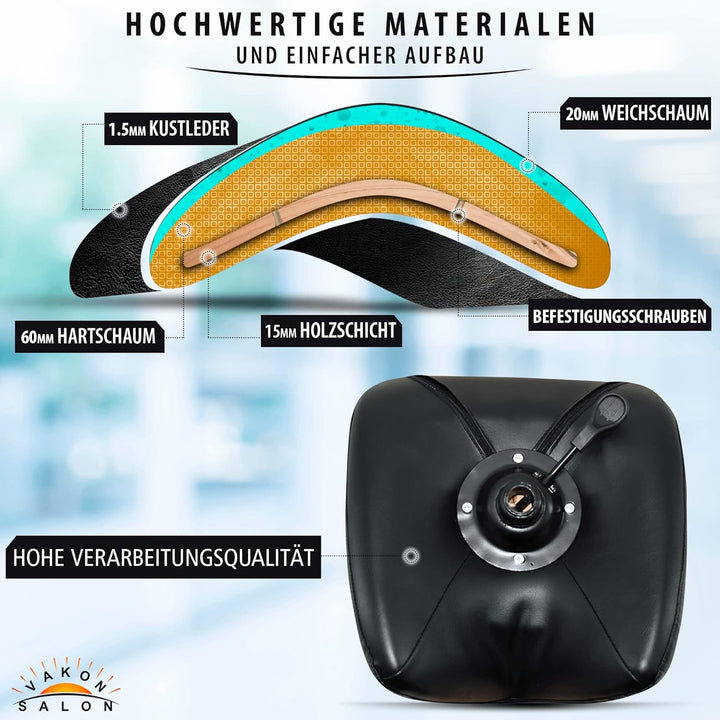 Premium Sattelhocker, Sattelstuhl für Rückenentlastung, Rollhocker höhenverstellbar von 55-75 cm Dre