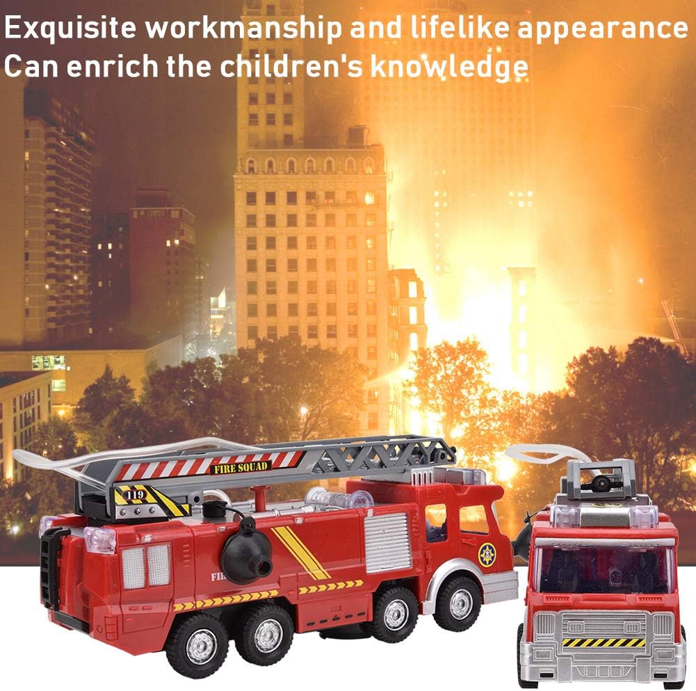 Tnfeeon Rettungs Feuerwehrauto Modellfahrzeuge, Notfall Unfallbehandlungs Fahrzeug Musik Wasserstrah