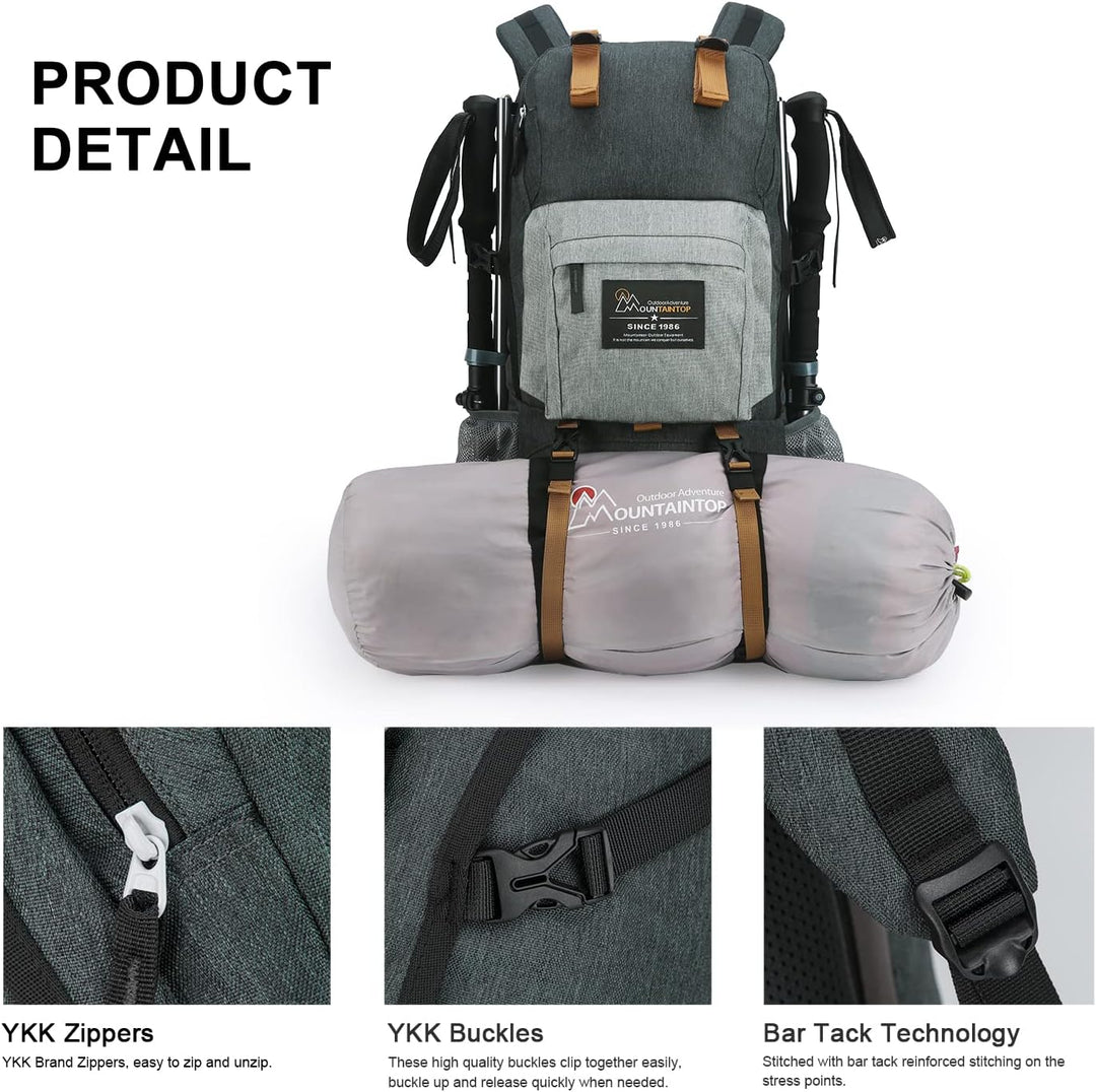 MOUNTAINTOP 40L Wanderrucksack Herren Damen Trekkingrucksack Backpacker Reiserucksack Outdoor Campin