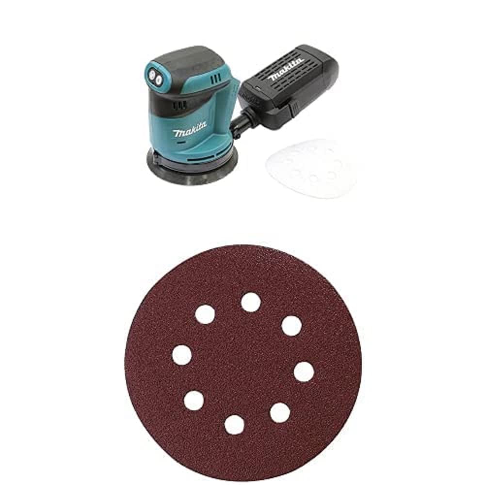 Makita DBO180Z Akku-Exzenterschleifer 18V (ohne Akku, ohne Ladegerät) + Schleifpap. Kl. 125mm K80