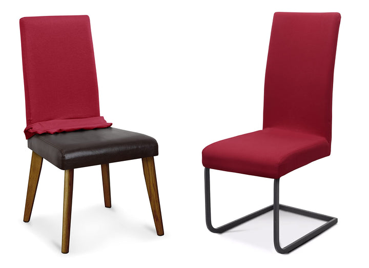 BEAUTEX Stuhlhussen Sets, elastische Stretch Husse Jersey Baumwolle Sitzbezug für Stuhl - 4er Set, F