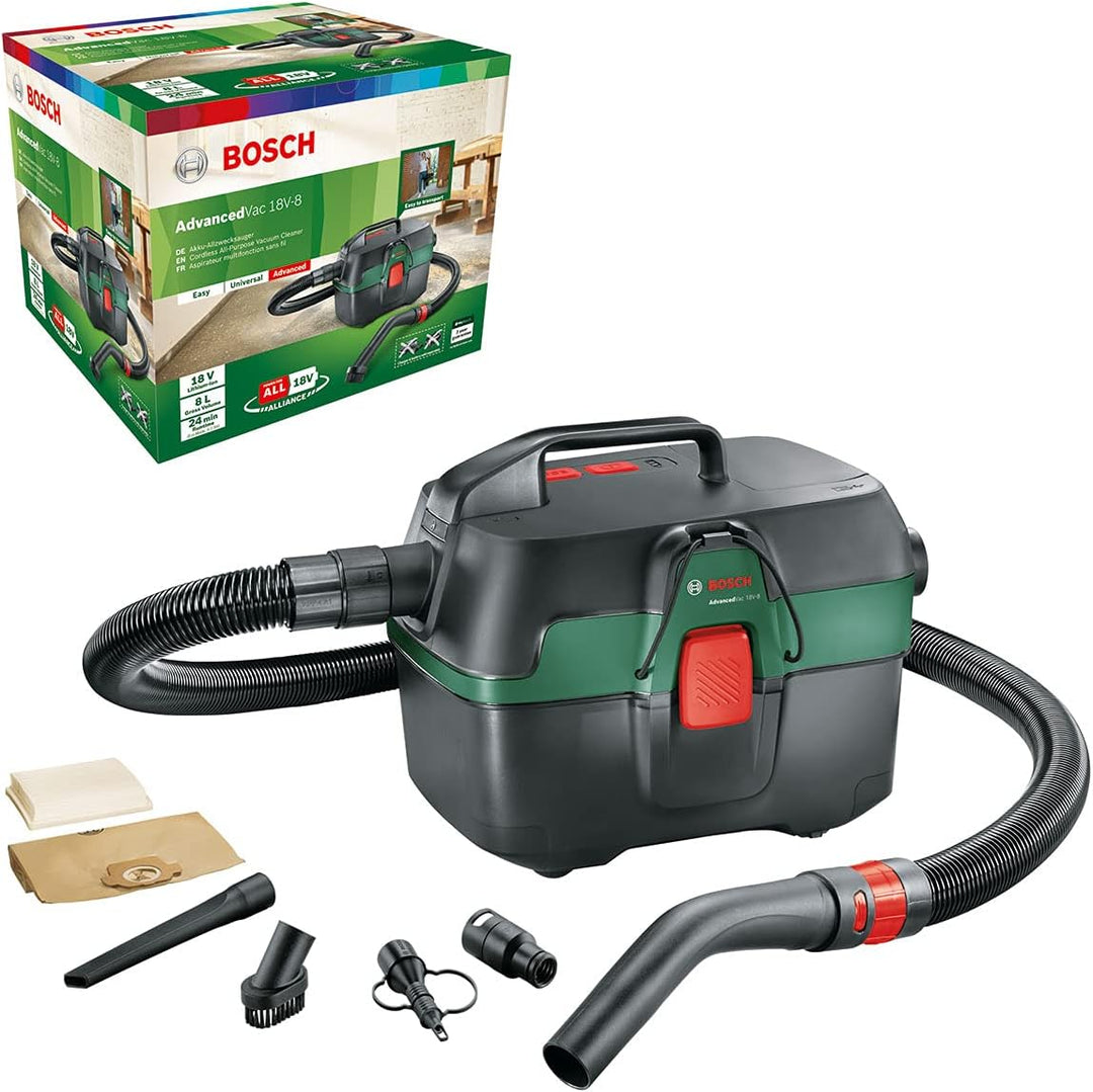Bosch Home and Garden Akku Nass- und Trockensauger AdvancedVac 18V-8 (ohne Akku, 18 Volt System, mit
