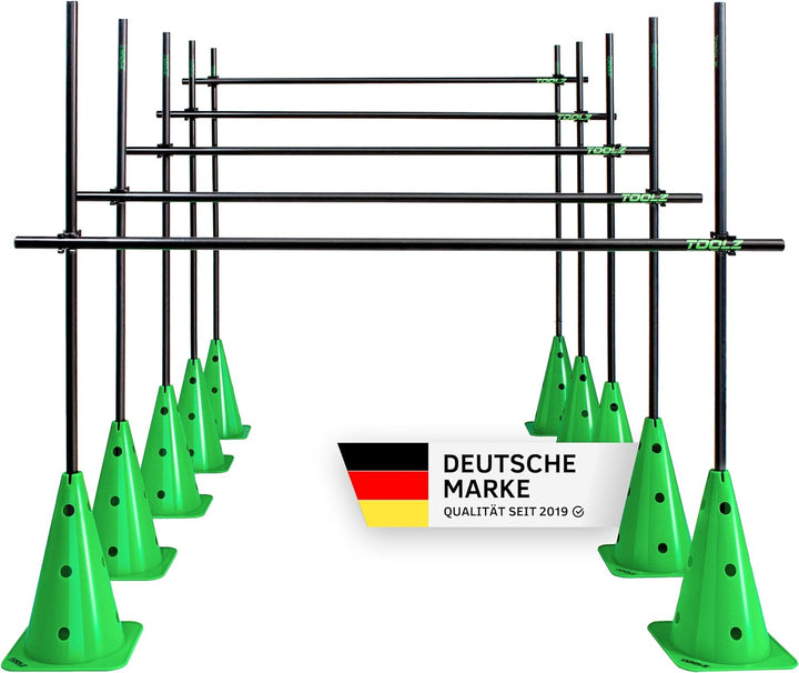 TOOLZ Agility-Training Set - Hürden, Slalomstangen und Kegel für Sport, Fitness, Koordinationstraini