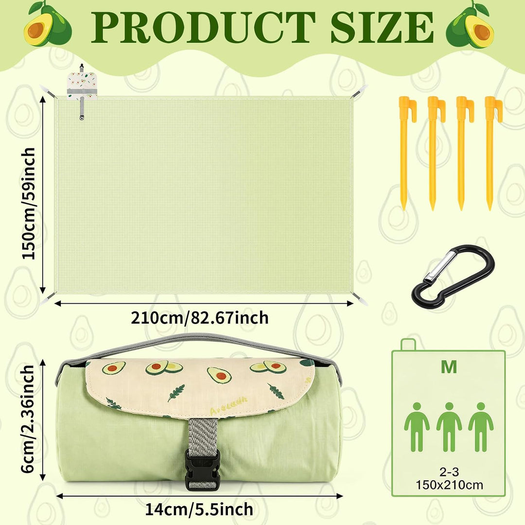 Wasserdichte Picknickdecke (150 × 210 cm),mit Tragegriff für einfachen Transport,diese sandabweisend