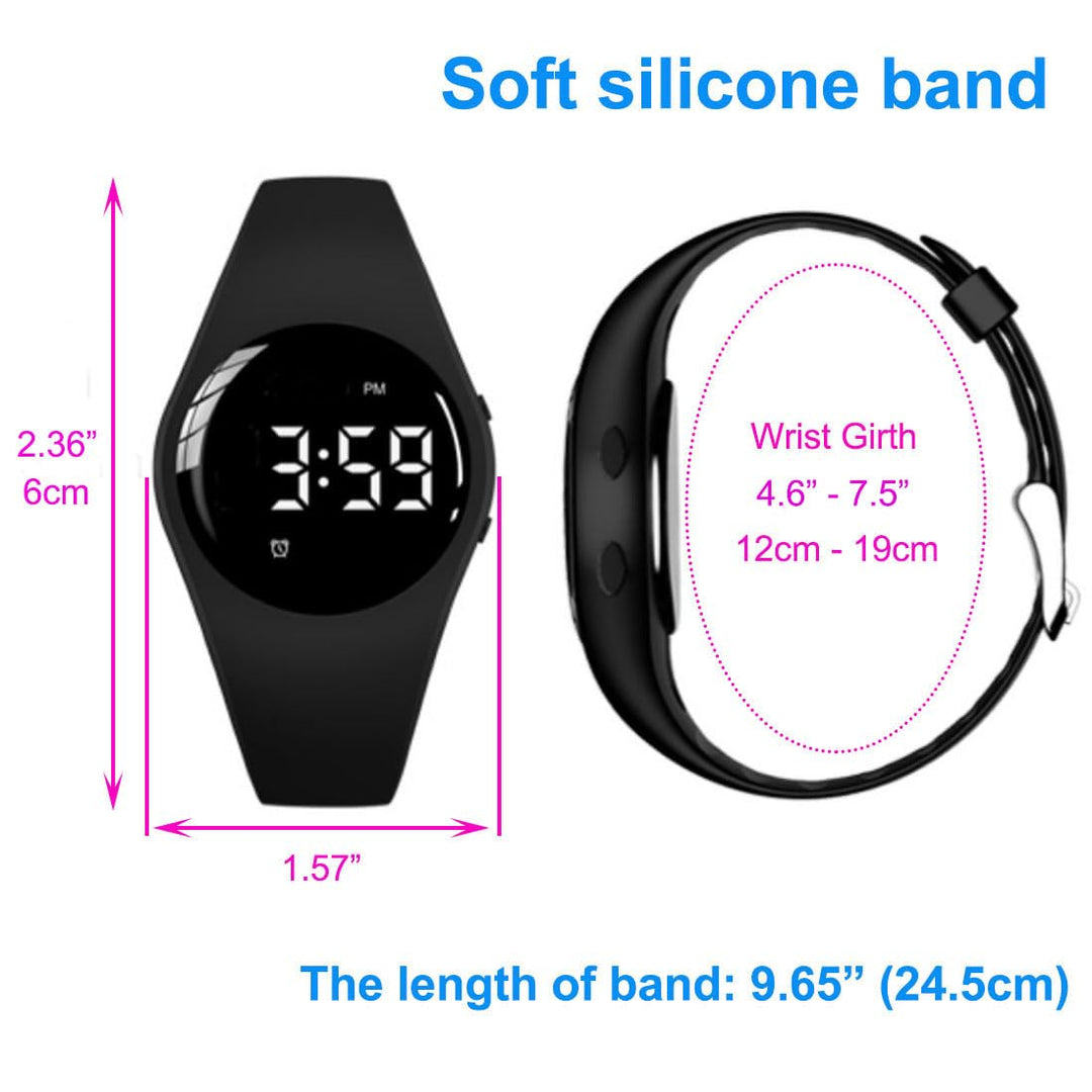 e-vibra Wasserdichte vibrierende Alarmuhr Wiederaufladbare 15 Alarm-Erinnerungsuhr Töpfchen-Training