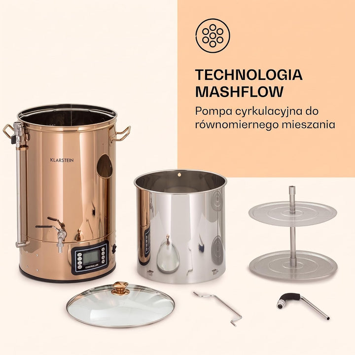 Klarstein Mundschenk Maischekessel Copper 30 Liters 30 Liters Copper, 30 Liters Copper
