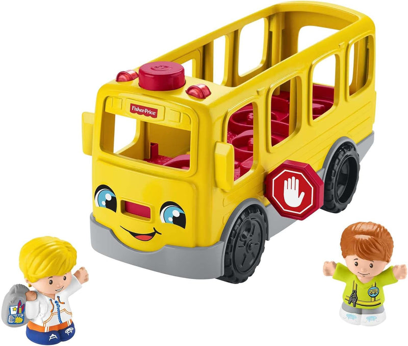 Fisher-Price HJN36 - Little People Schulbus – mehrsprachige Version, Spielzeug zum Anschieben mit Mu