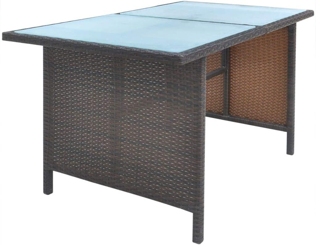 Tidyard 18-teilig Gartengarnitur Poly Rattan Sitzgruppe Gartengruppe Essgruppe mit Sitzpolster PE-Ra