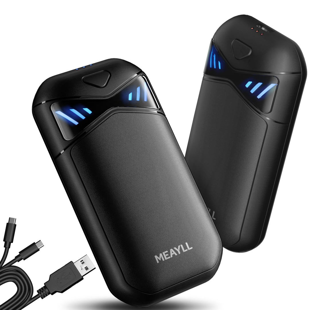 Handwärmer Wiederaufladbar 2er Pack, Magnetischer Taschenwärmer mit LED Anzeige & 6000mAh Akku, 3 He