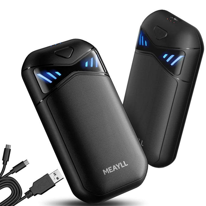 Handwärmer Wiederaufladbar 2er Pack, Magnetischer Taschenwärmer mit LED Anzeige & 6000mAh Akku, 3 He