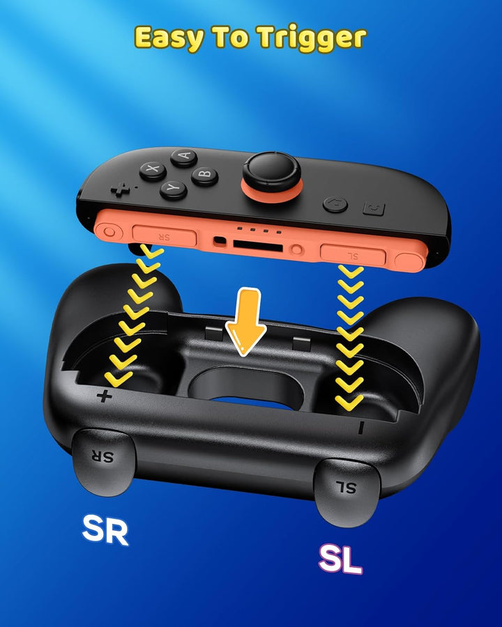 FYOUNG 2-Grössen Griffe Halterung für Nintendo Switch 2/1 & Switch OLED - Grosse und Kompakte Famili