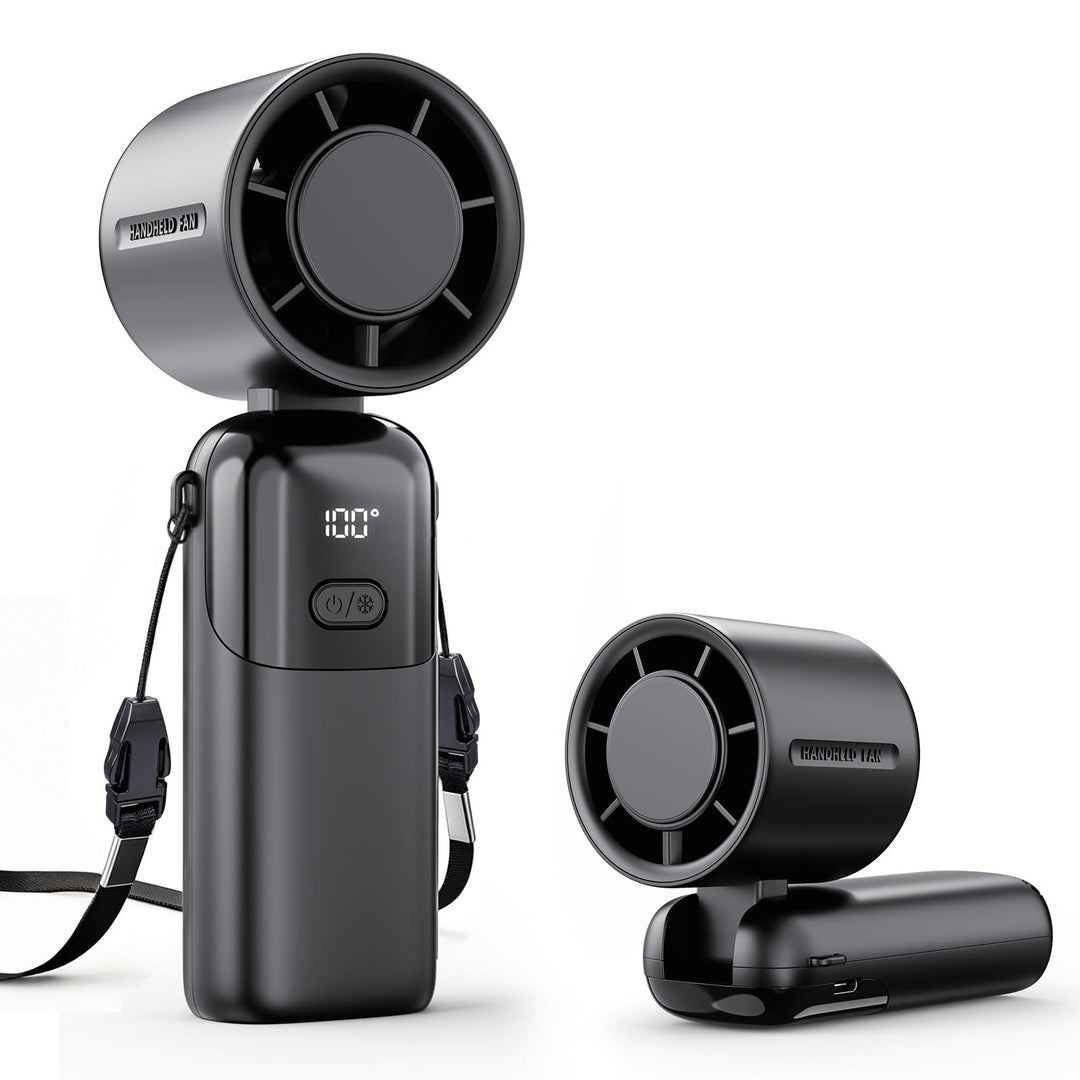 Handventilator Akku Aufladbar 3-in-1,5000mAh Mini Ventilator mit 100 Geschwindigkeiten,12H Laufzeit,