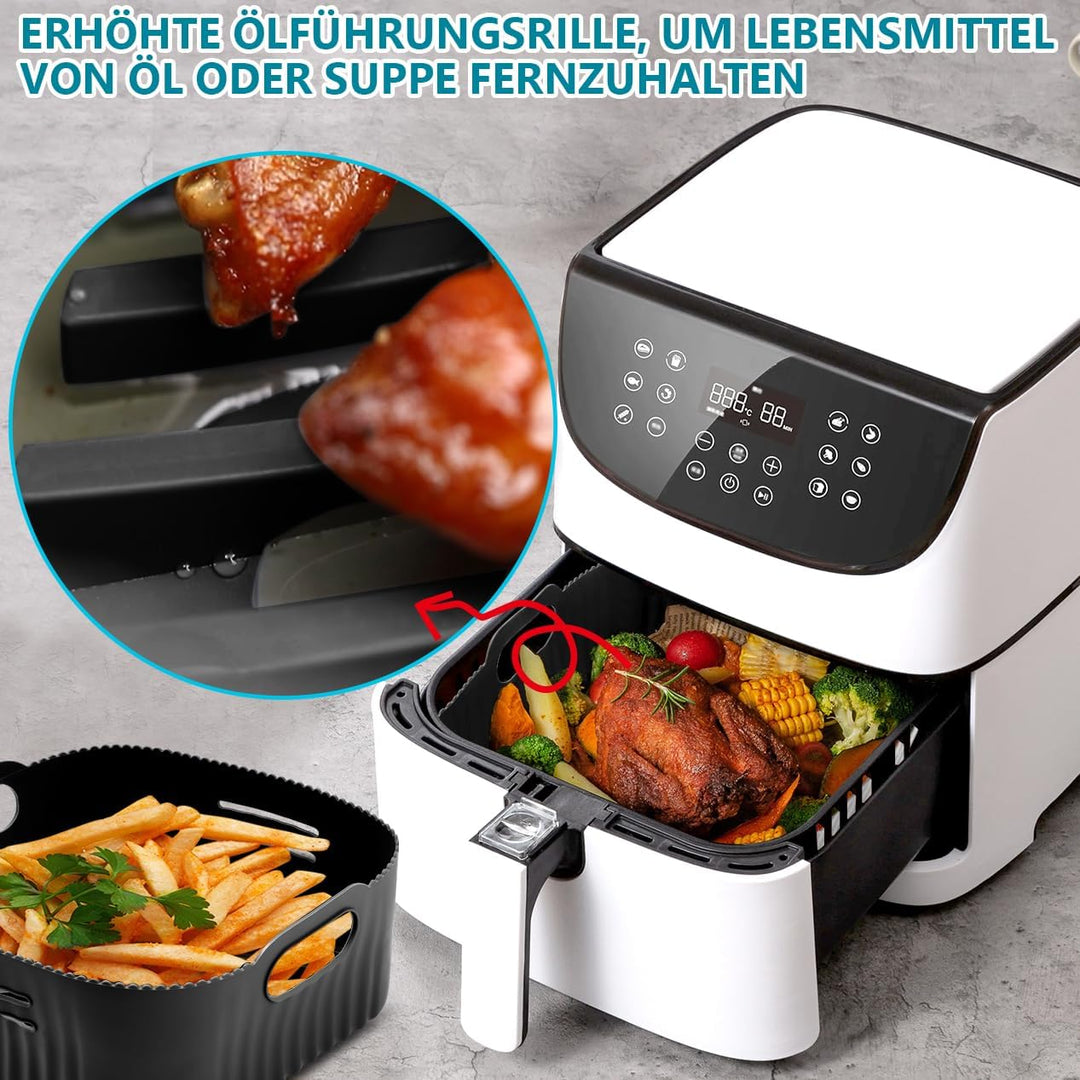 21CM Silikonform für Heissluftfritteuse, 2PCS Airfryer Zubehör XL Silikon Backform für Philip XL 6,2