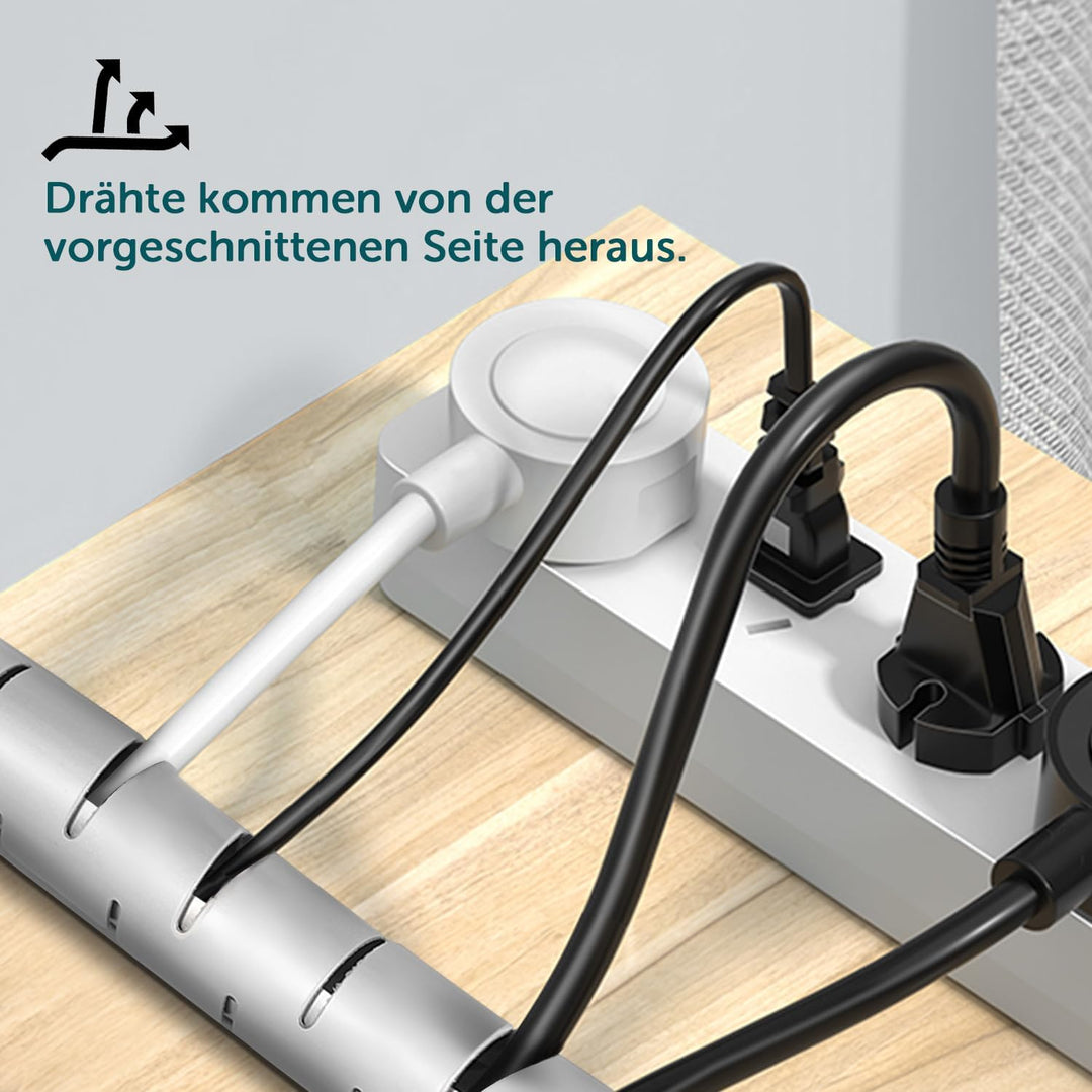 shinfly 2 x 10m Kabelschlauch Selbstschliessend, Durchmesser 22mm/28mm Flexibel Kabelkanal mit 1 Dra