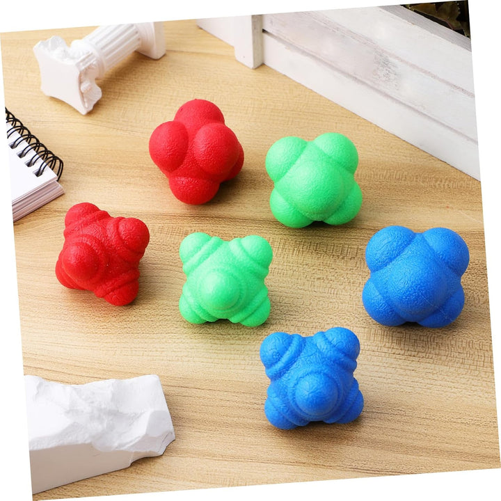 Zerodeko 6 Stück Reaktionsbälle Hexagonal Agility Balls Reaktionstraining Sport Fitnessbälle Elastis