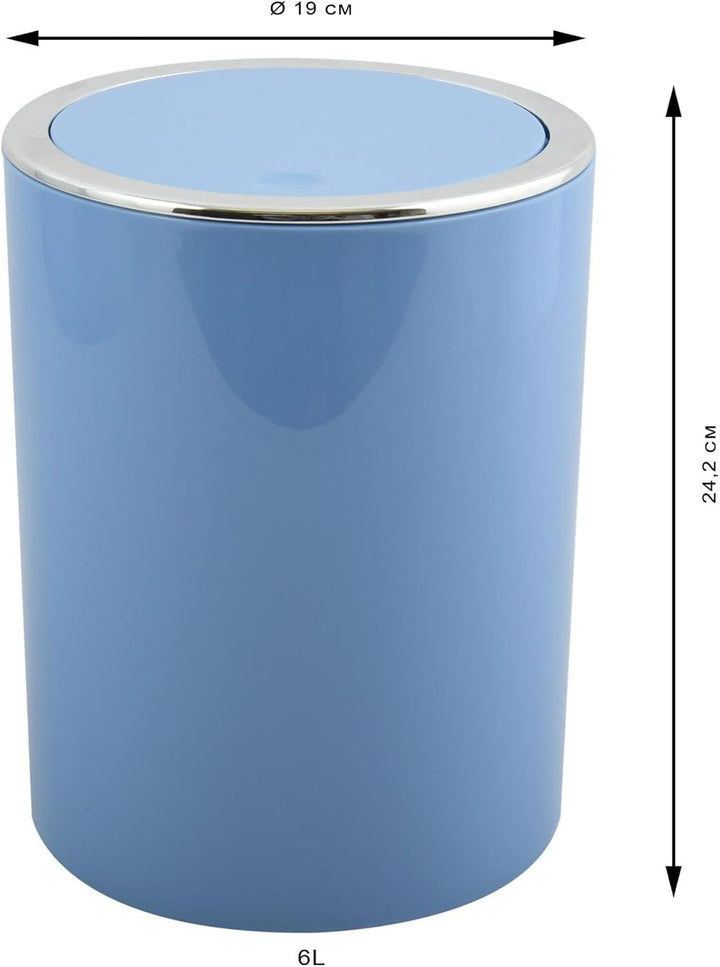 MSV – Kamaka Treteimer mit Schwingdeckel – 6 l Fassungsvermögen – Ideal für Badezimmer – Masse: Ø 18