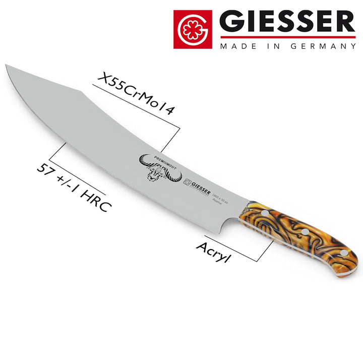 Giesser seit 1776 - Made in Germany - Kochmesser 30 cm Spicy Orange, PremiumCut Barbecue No 1, Küche
