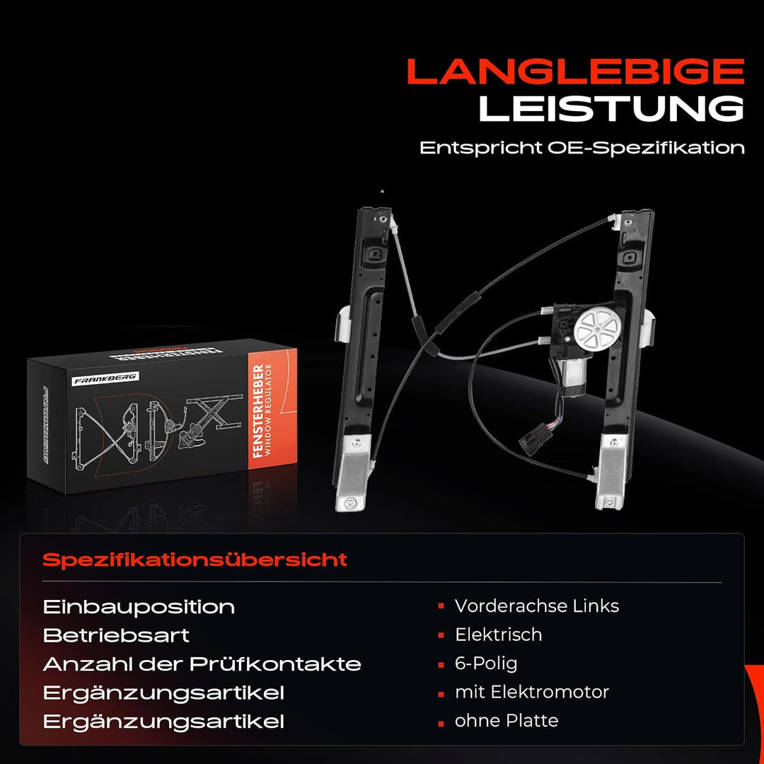 Frankberg Fensterheber Mit Motor Vorne Links Kompatibel mit XJ X351 Alle Motoren Stufenheck 2010-202