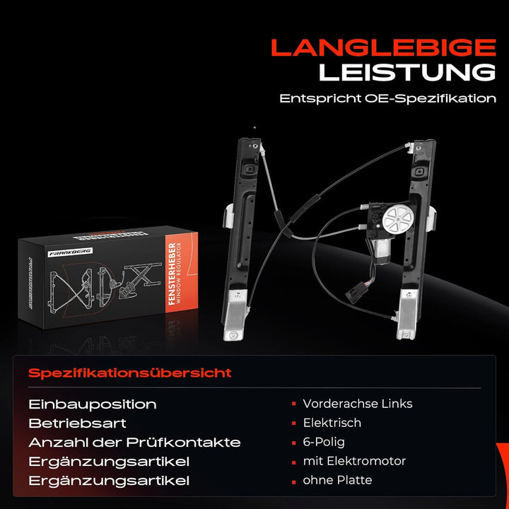 Frankberg Fensterheber Mit Motor Vorne Links Kompatibel mit XJ X351 Alle Motoren Stufenheck 2010-202