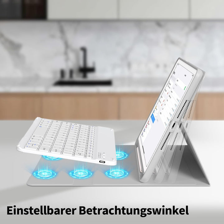 Tastatur Hülle für iPad 9. Generation / 8. Generation / 7.Generation 10,2 Zoll, Magnetisch Abnehmbar