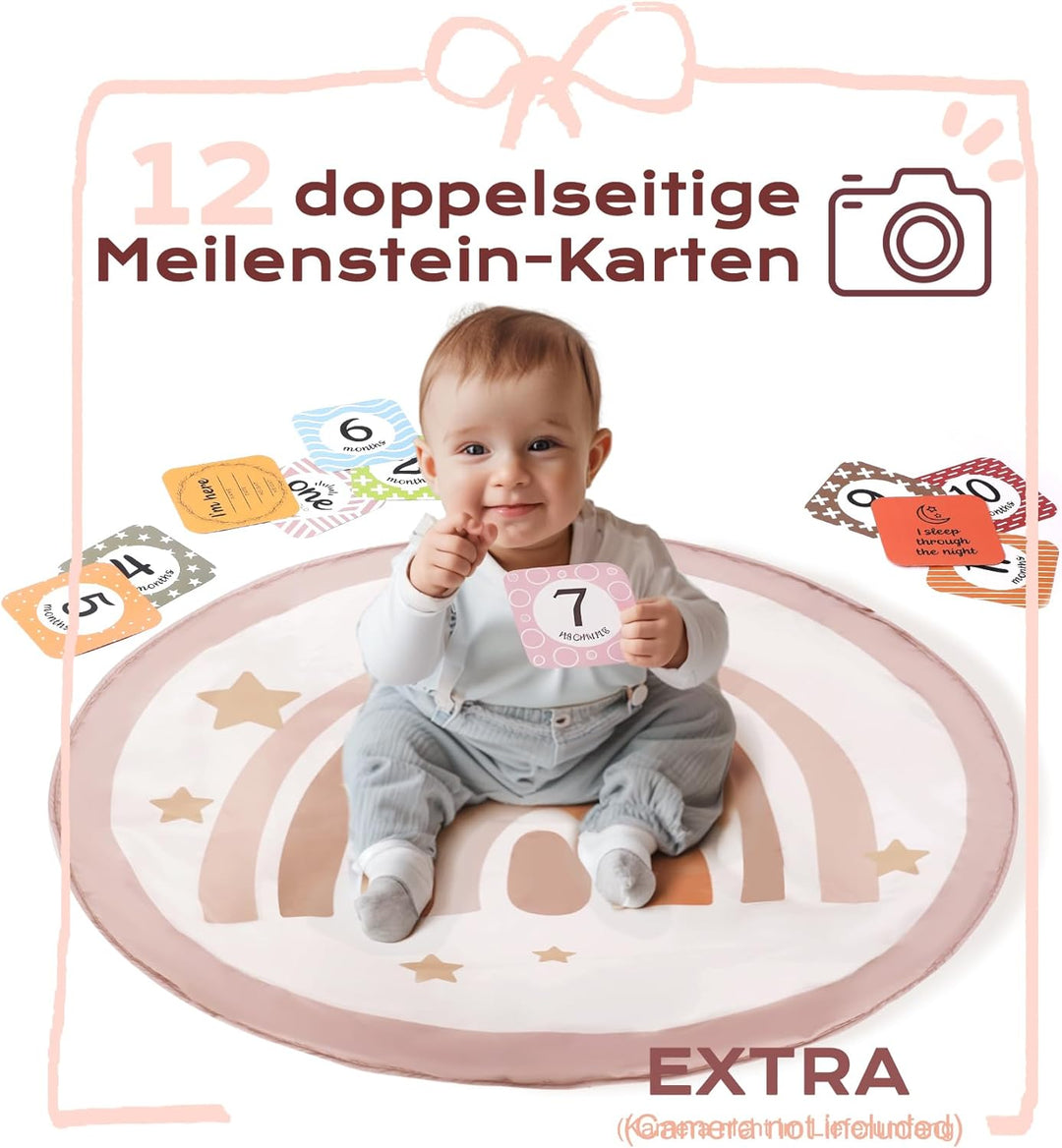 Mallify Baby Spielbogen, Aktivitätsmatte Spieldecke für Bauchzeit mit 7 abnehmbaren Spielzeugen und