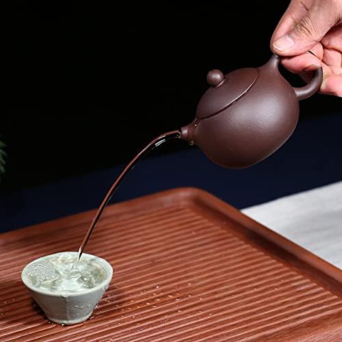 Teekanne, 170 ml, chinesischer Yixing Xishi ZinI Ton, Ballfilter für losen Tee (kugelförmiger Filter