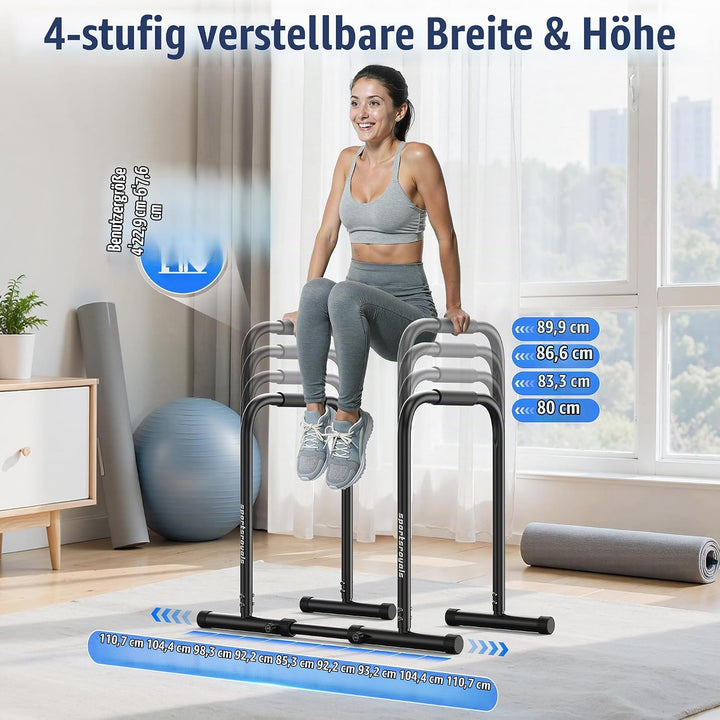 Sportsroyals Dip Barren Testsieger,300 kg Tragkraft Dip Stange &amp; Dip Bar,Doppel Sicherung,Funktional